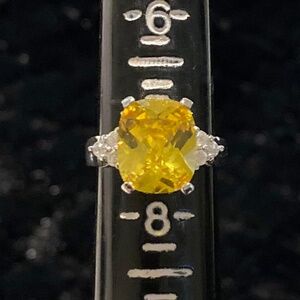 Gorgeous sparkly Yellow Topaz ring set in sterling silver 925